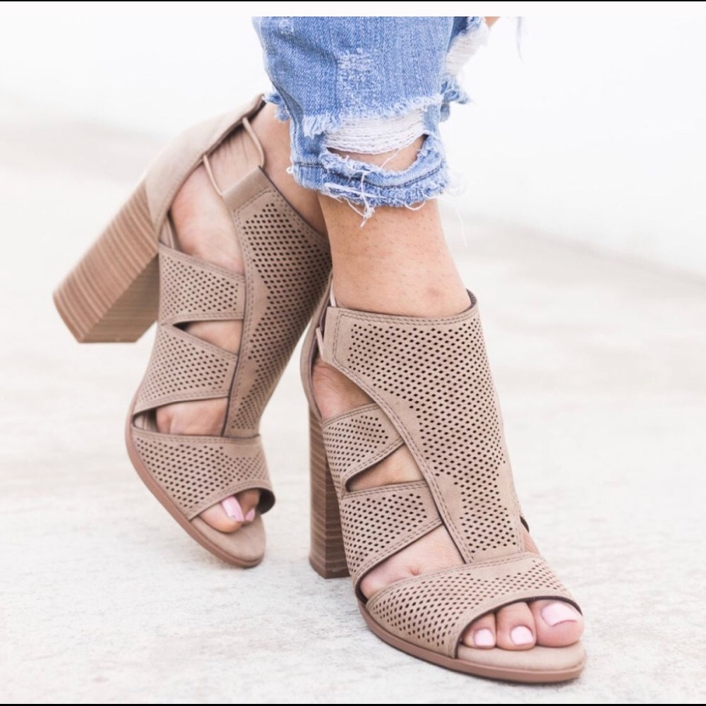 Nude Heeled Booties